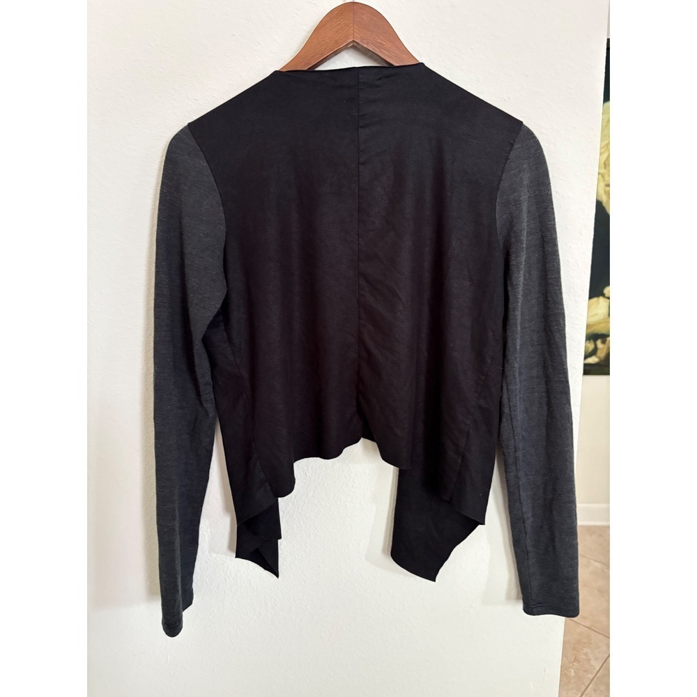Armani Exchange Women's Black Open Front Gray Sleeve Cardigan M/M - Picture 2 of 4